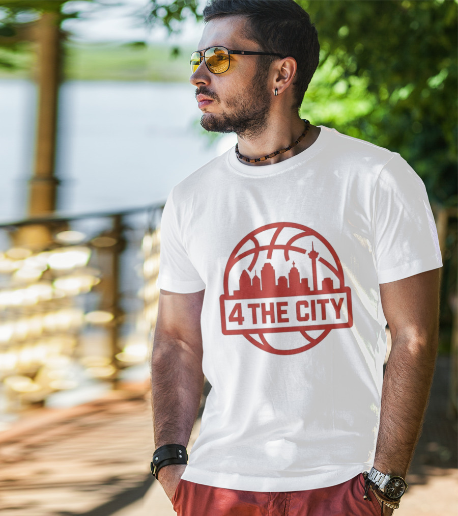 Kingston Flemings Basketball City Skyline 4 The City T-Shirt