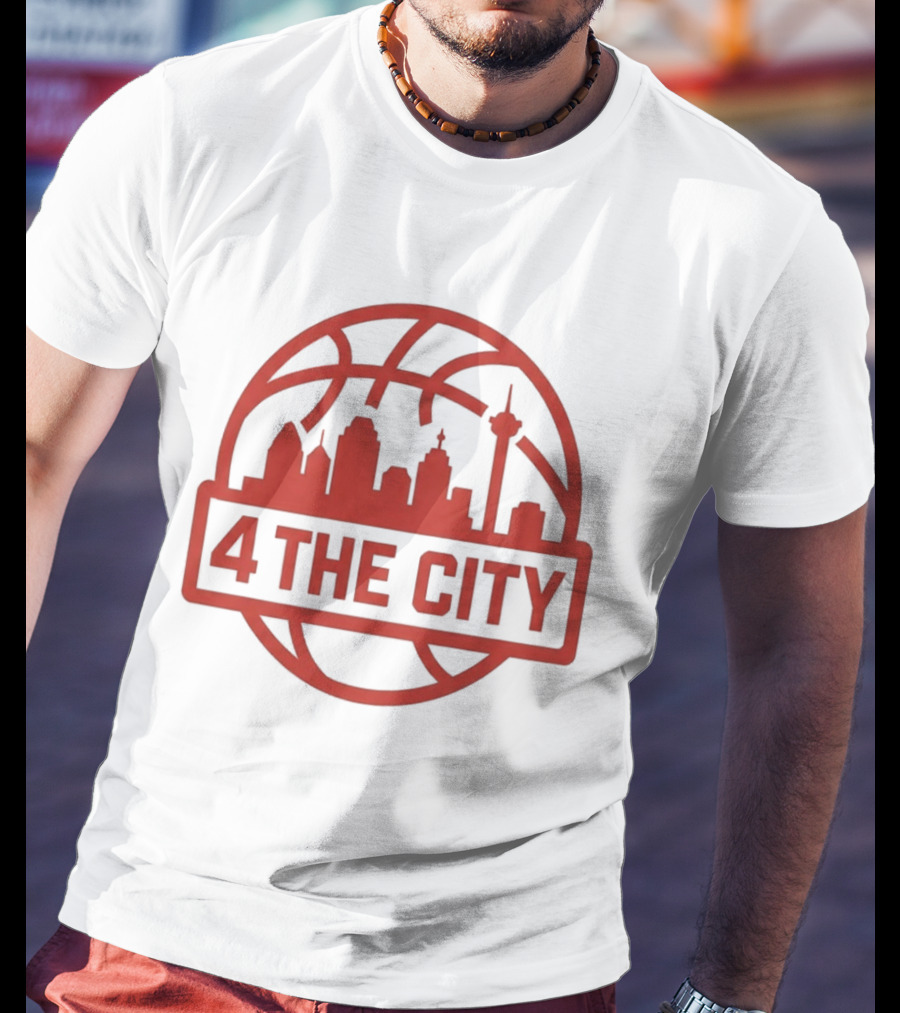 Kingston Flemings Basketball City Skyline 4 The City T-Shirt