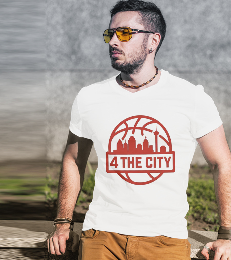 Kingston Flemings Basketball City Skyline 4 The City T-Shirt