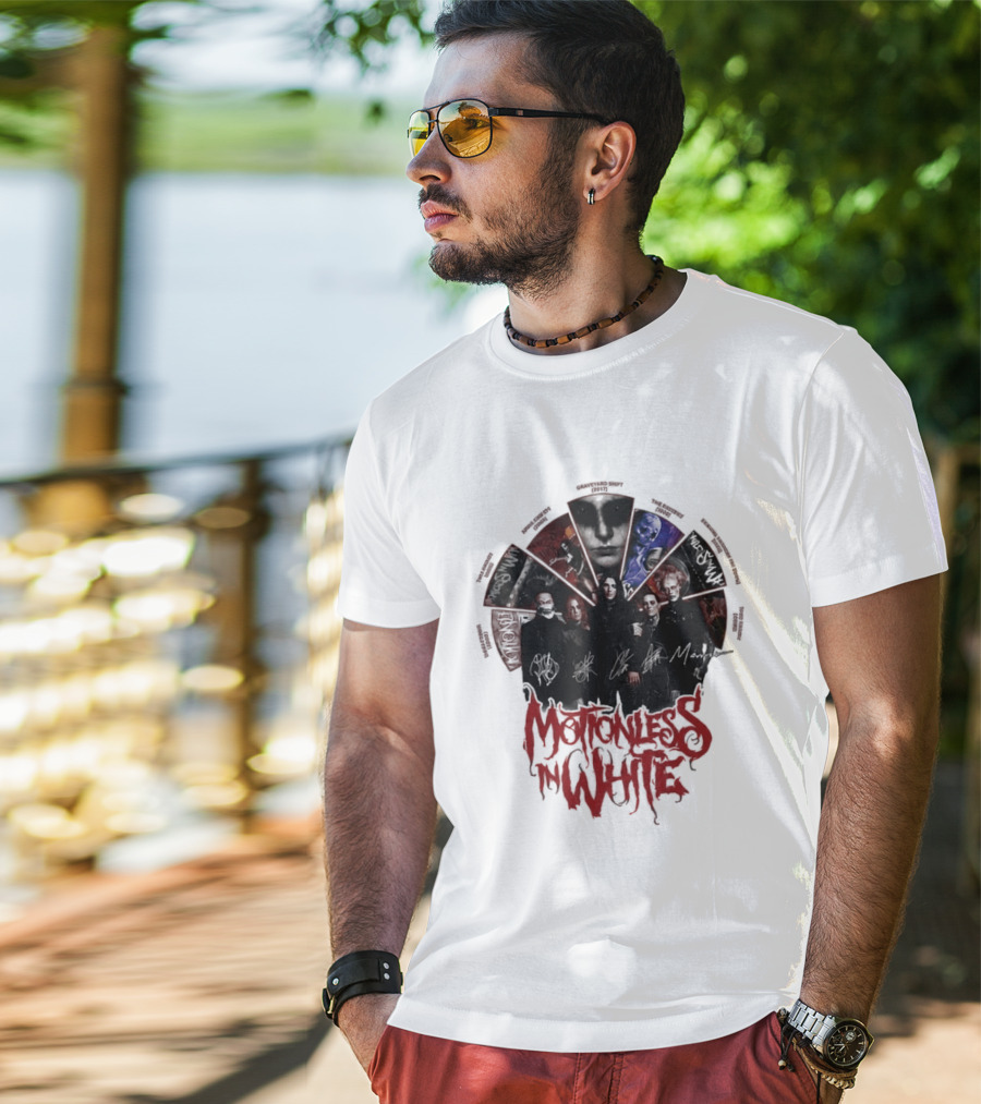 Motionless In White Band Album Art Collage Wheel T-Shirt