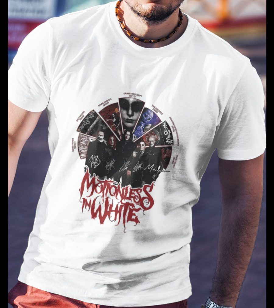 Motionless In White Band Album Art Collage Wheel T-Shirt