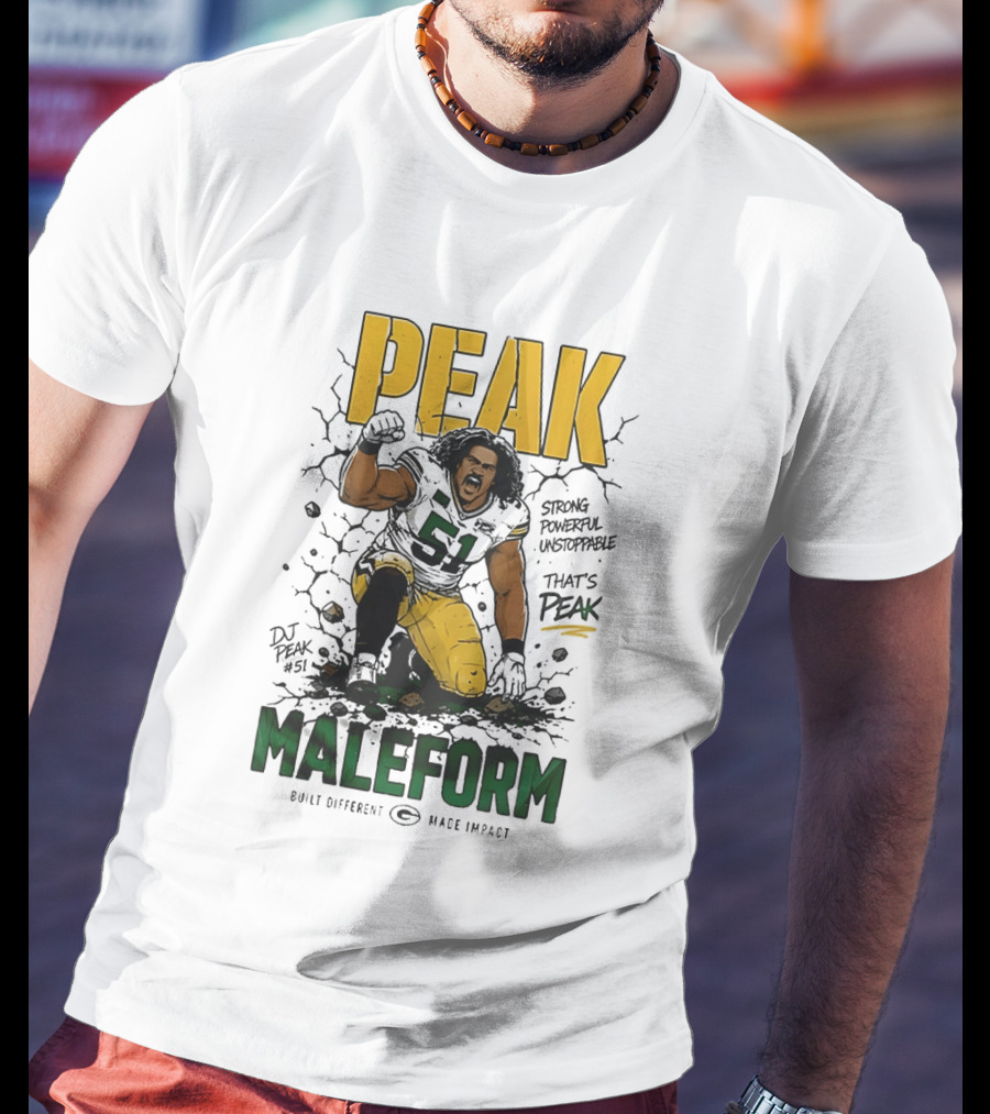 Peak Maleform Green Bay Packers #61 Strong Powerful Unstoppable T-Shirt