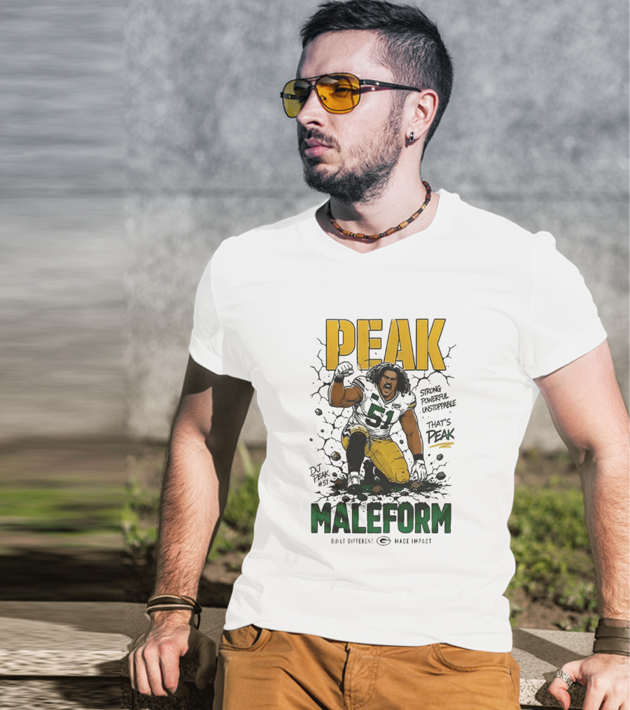 Peak Maleform Green Bay Packers #61 Strong Powerful Unstoppable T-Shirt