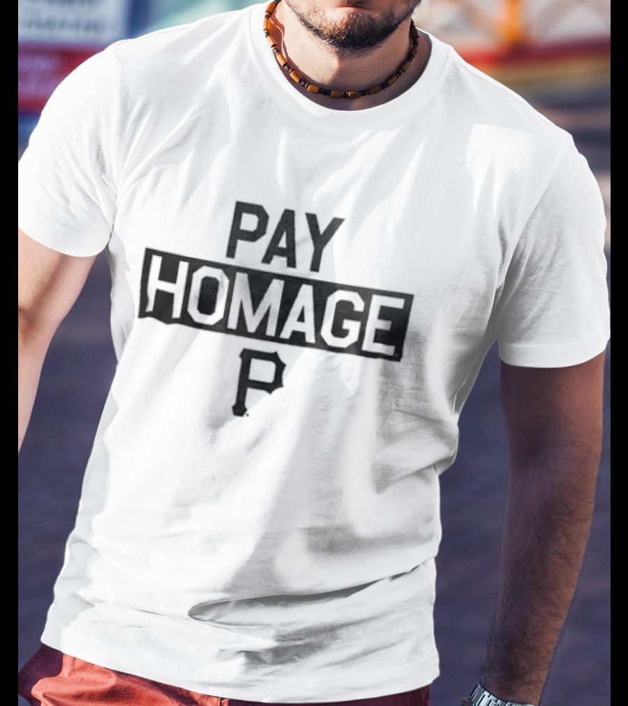 Pay Homage Pittsburgh Pirates Block Lettering Black T-Shirt
