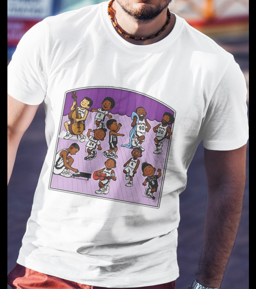 San Antonio Spurs Cartoon Players Music Band Comedy T-Shirt