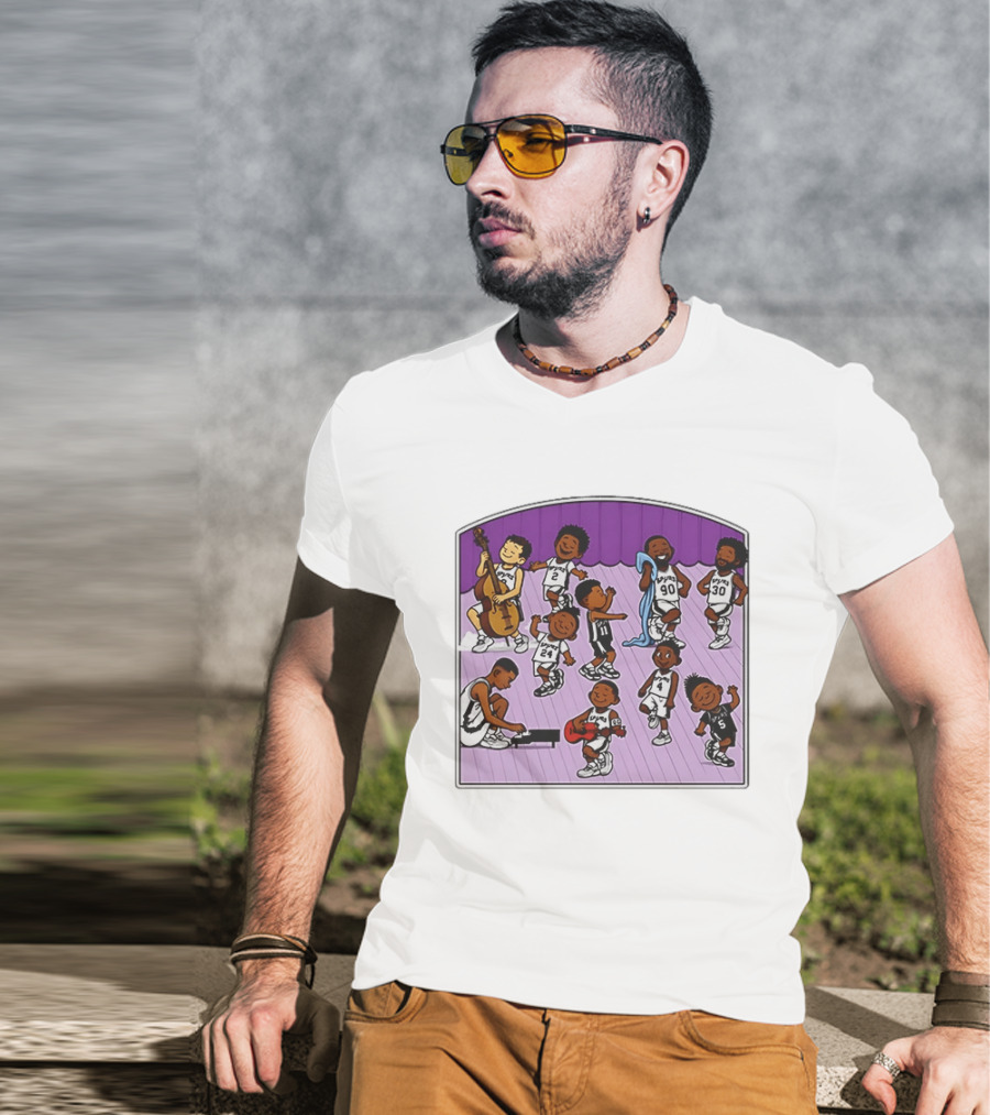 San Antonio Spurs Cartoon Players Music Band Comedy T-Shirt