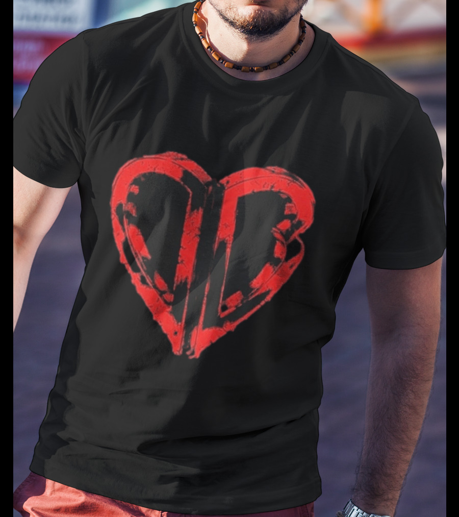 50cent Inferno Red DB Villain Distorted Heart T-Shirt