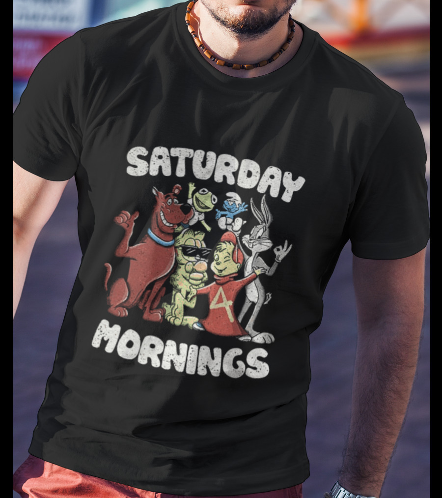 Saturday Mornings With Classic Cartoon Characters T-Shirt