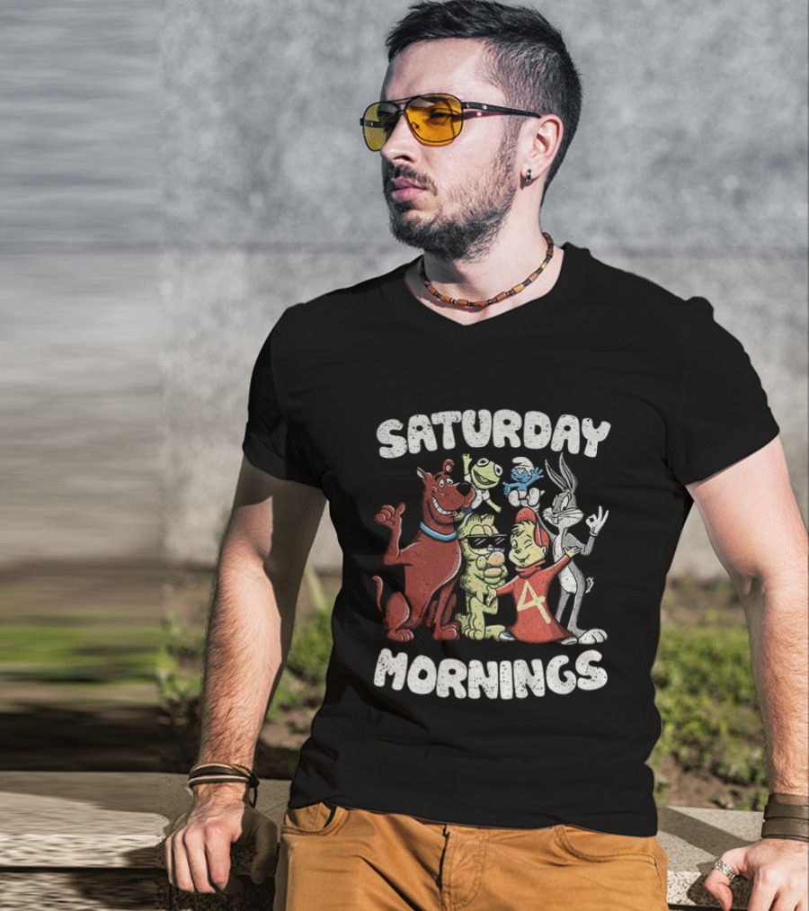 Saturday Mornings With Classic Cartoon Characters T-Shirt