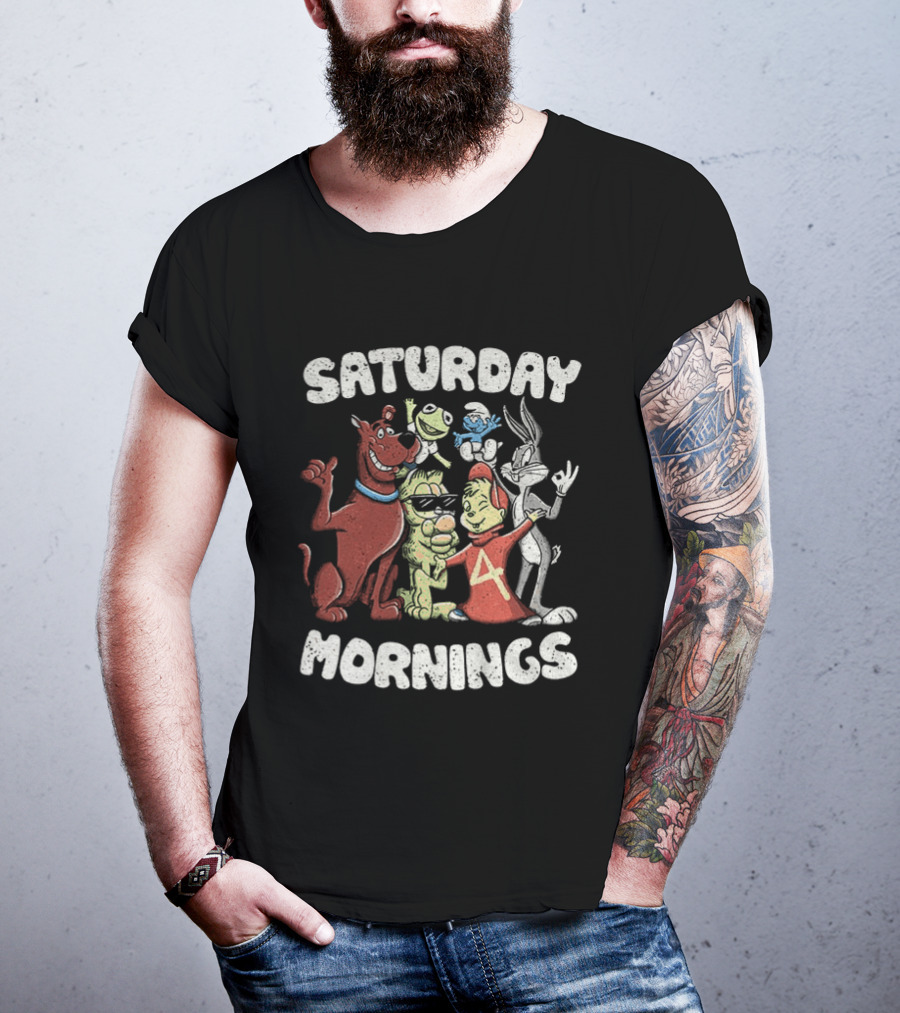 Saturday Mornings With Classic Cartoon Characters T-Shirt