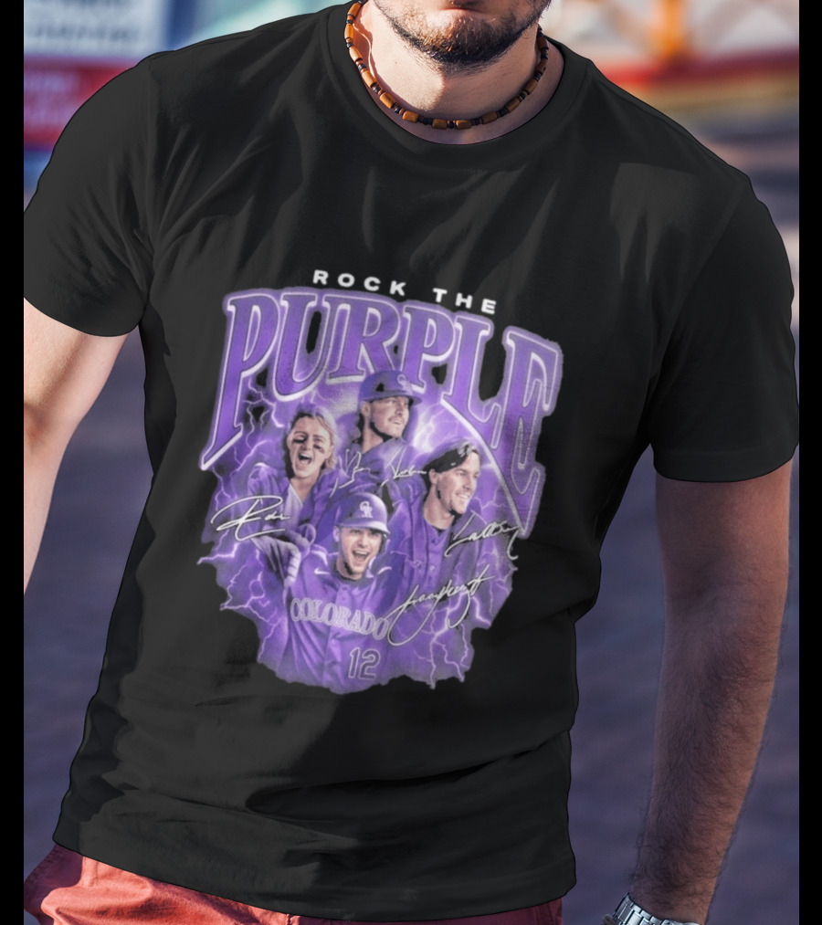 Colorado Rockies Rock The Purple 2026 Team Signatures T-Shirt