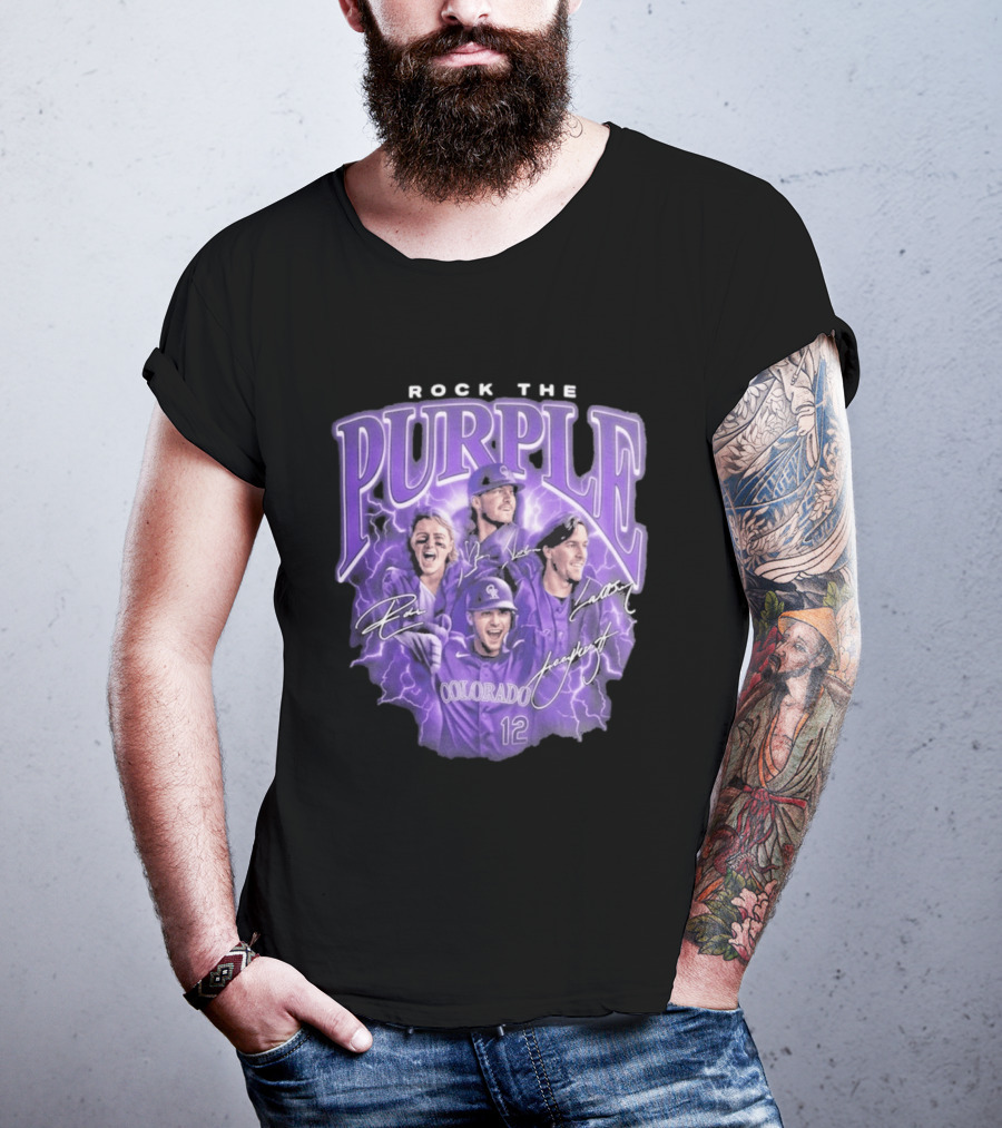 Colorado Rockies Rock The Purple 2026 Team Signatures T-Shirt