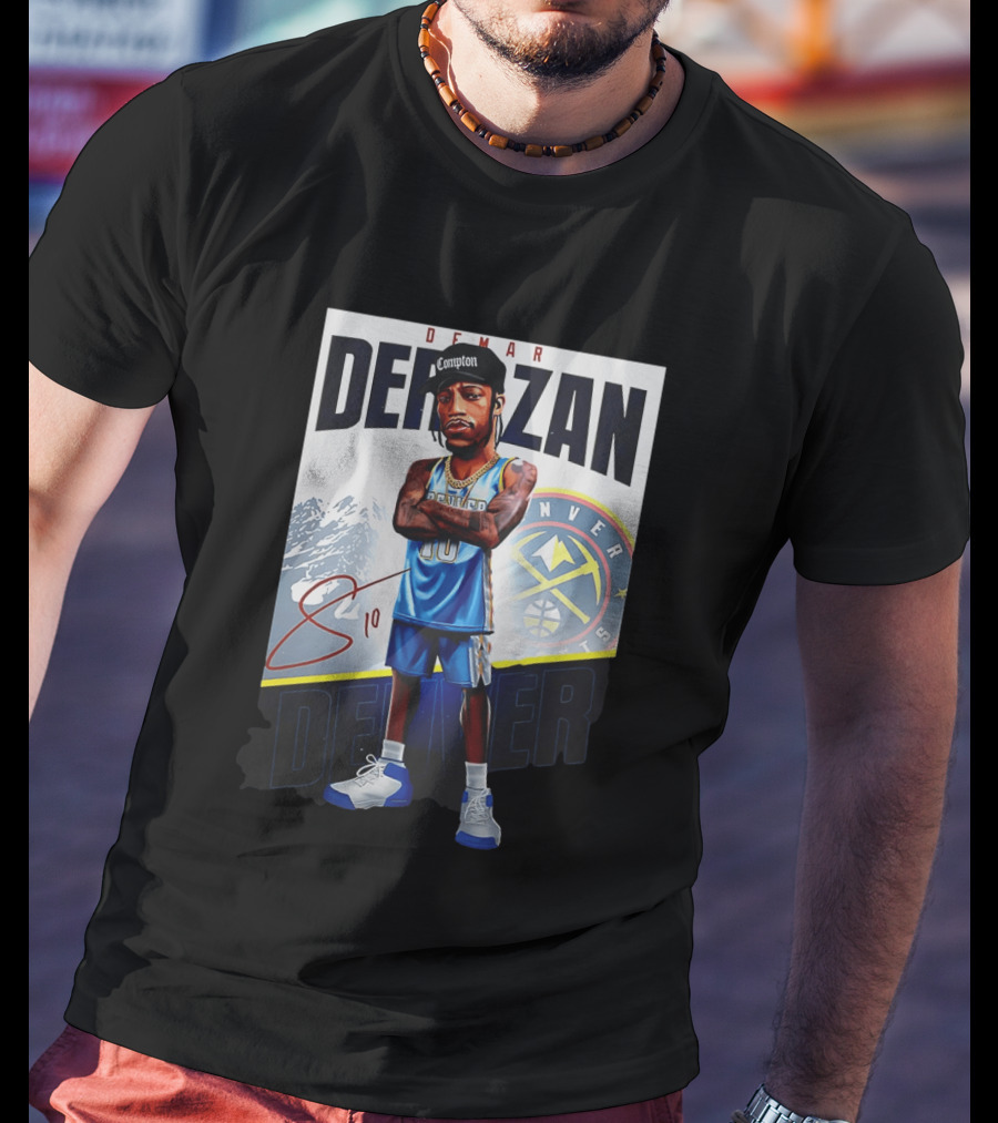 DeMar DeRozan Denver Nuggets Basketball Character With Signature T-Shirt