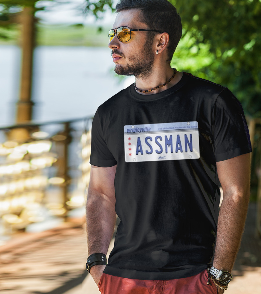 Wrigleyville Assman License Plate One Of The Best Pitchers In The Game T-Shirt