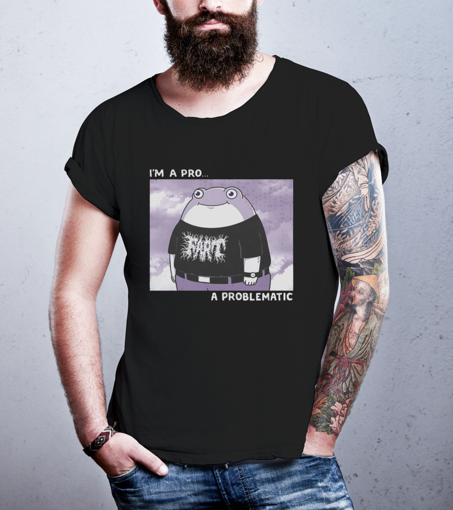 I'm A Pro A Problematic Frog Meme Binary Code Cloudy T-Shirt