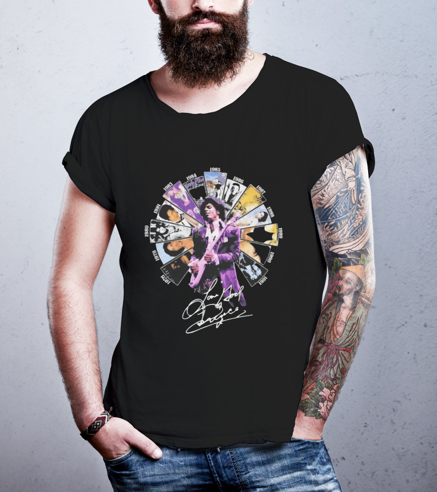 Prince Albums Wheel 1999 Love God Music Legend T-Shirt