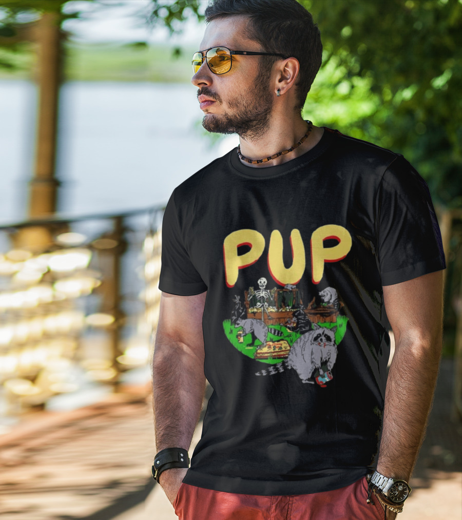 Pup The Band Racoon 2026 Tour Toronto ON Canada Pop Up Festive Skeleton Party T-Shirt