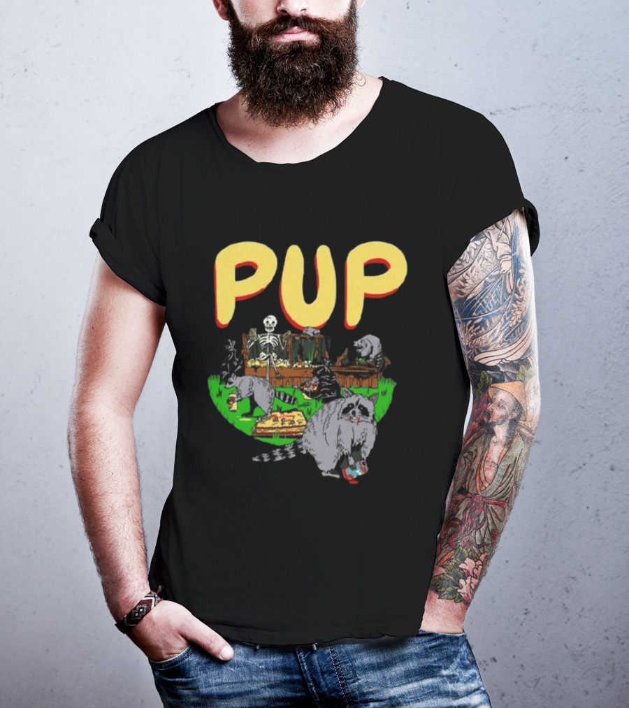 Pup The Band Racoon 2026 Tour Toronto ON Canada Pop Up Festive Skeleton Party T-Shirt