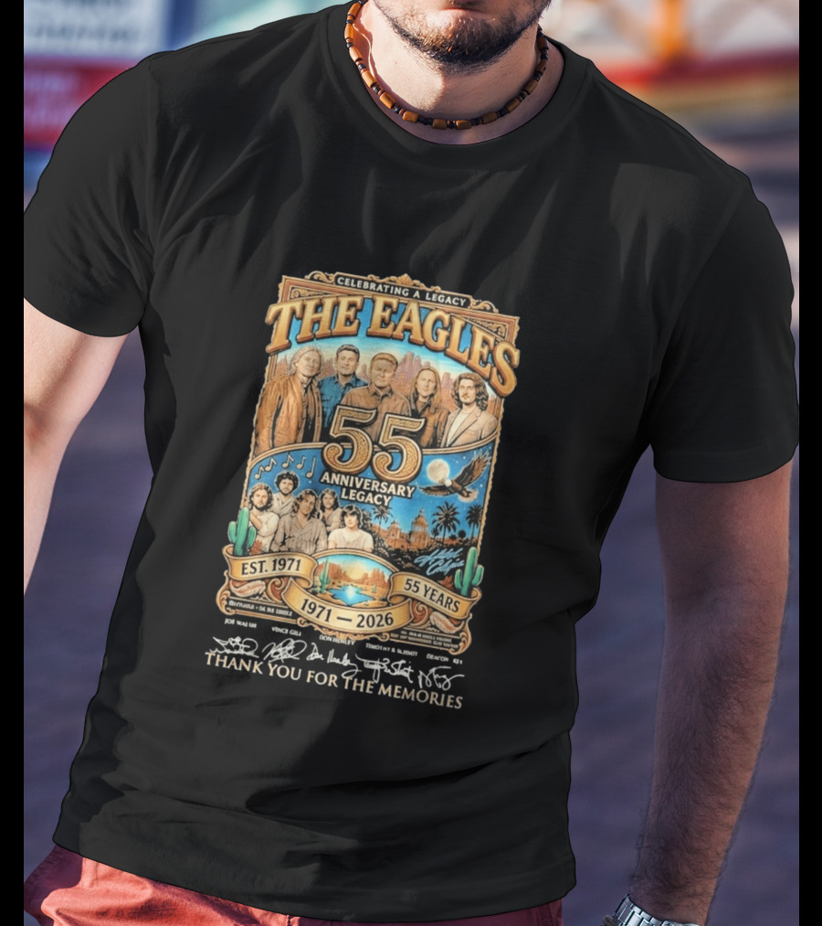 Celebrating A Legacy The Eagles 55 Anniversary 1971 2026 Thank You For The Memories T-Shirt