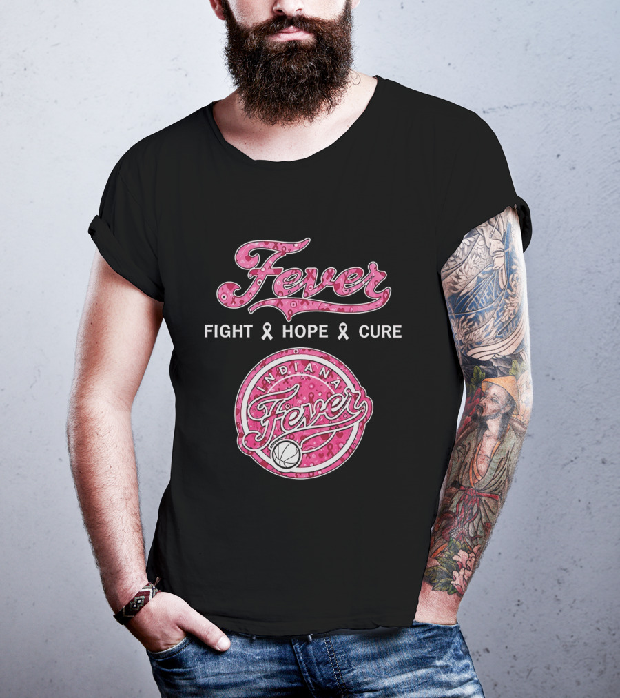 Indiana Fever Fight Hope Cure Breast Cancer Awareness Ribbon Fever 2026 T-Shirt