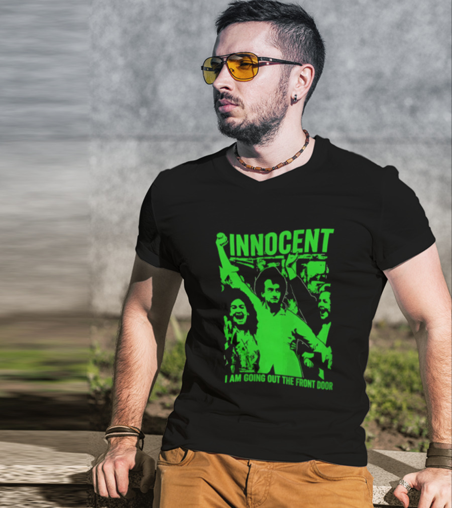 Innocent I Am Going Out The Front Door Retro Style People In Motion T-Shirt