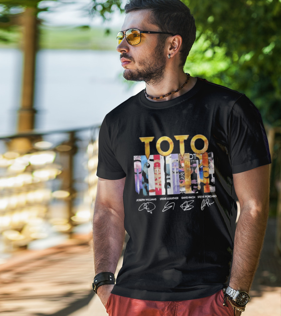 TOTO Band Discography Joseph Williams Steve Lukather David Paich Steve Porcaro Signatures Rock T-Shirt