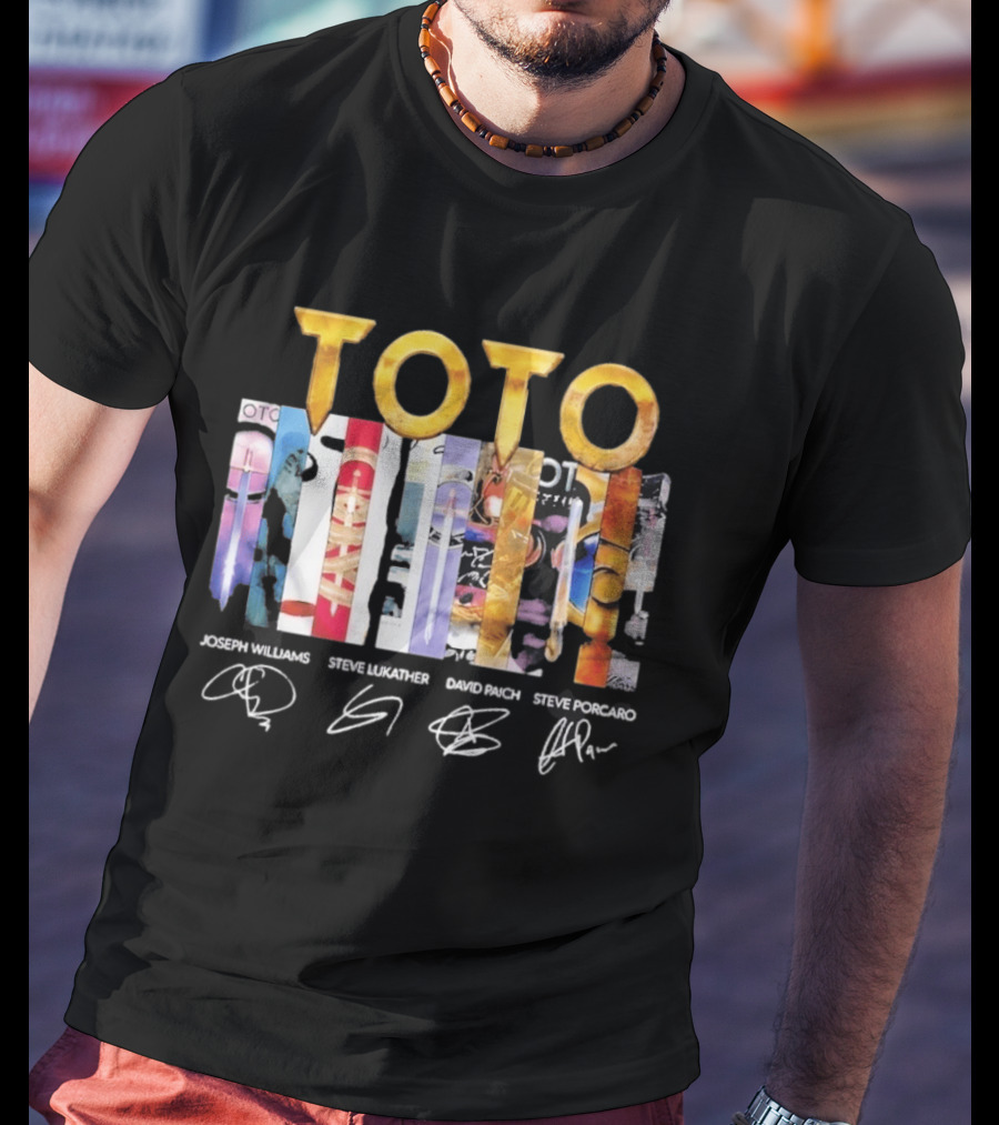TOTO Band Discography Joseph Williams Steve Lukather David Paich Steve Porcaro Signatures Rock T-Shirt