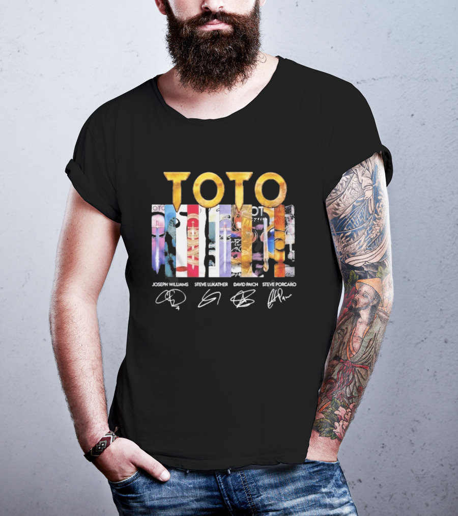 TOTO Band Discography Joseph Williams Steve Lukather David Paich Steve Porcaro Signatures Rock T-Shirt