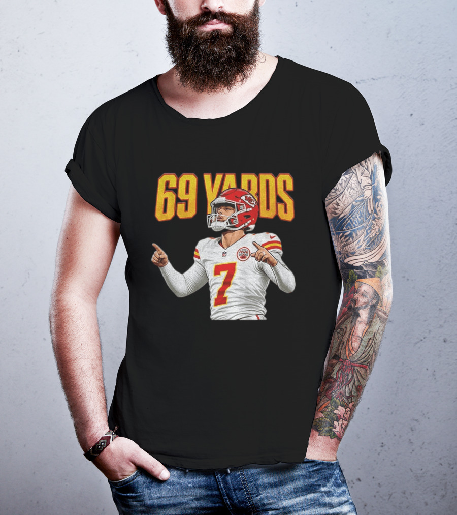 69 Yards Harrison Butker Kansas City Football Player T-Shirt