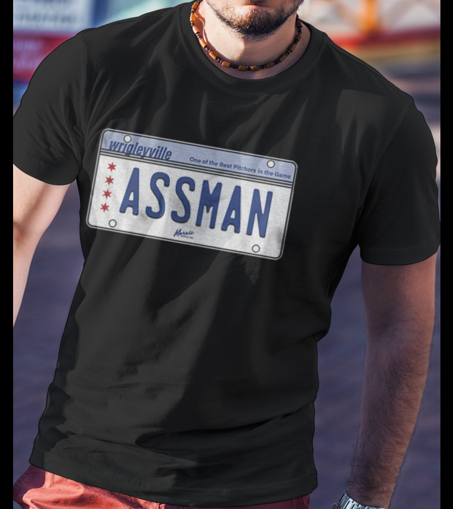 Wrigleyville Assman License Plate One Of The Best Pitchers In The Game T-Shirt