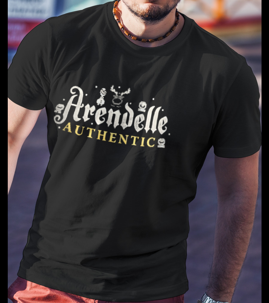Arendelle Authentic Pixelated Snowman Reindeer Figures Snowflakes T-Shirt