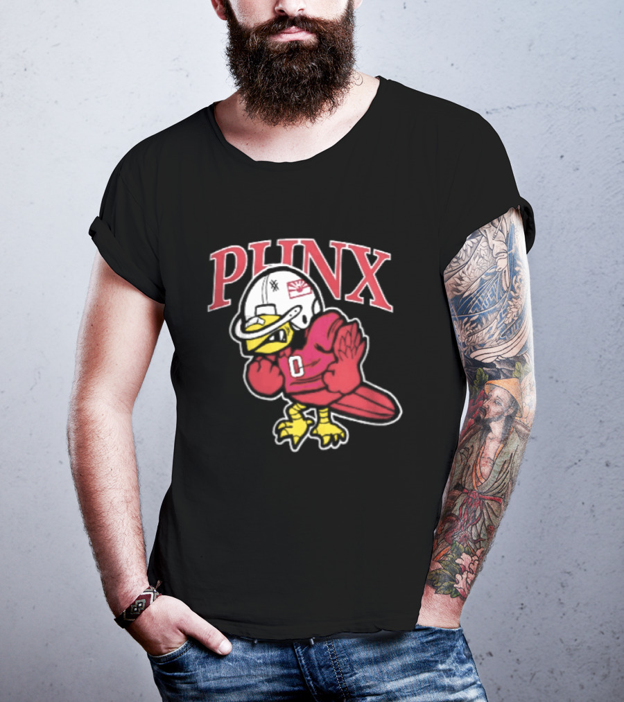 PHNX Cartoon Bird Football Helmet Jersey Arizona Cardinals T-Shirt