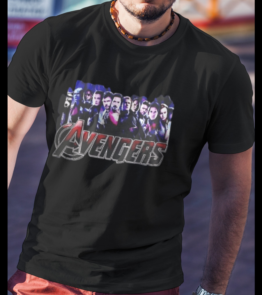 Avengers Film Superhero Cast Panels Collage T-Shirt