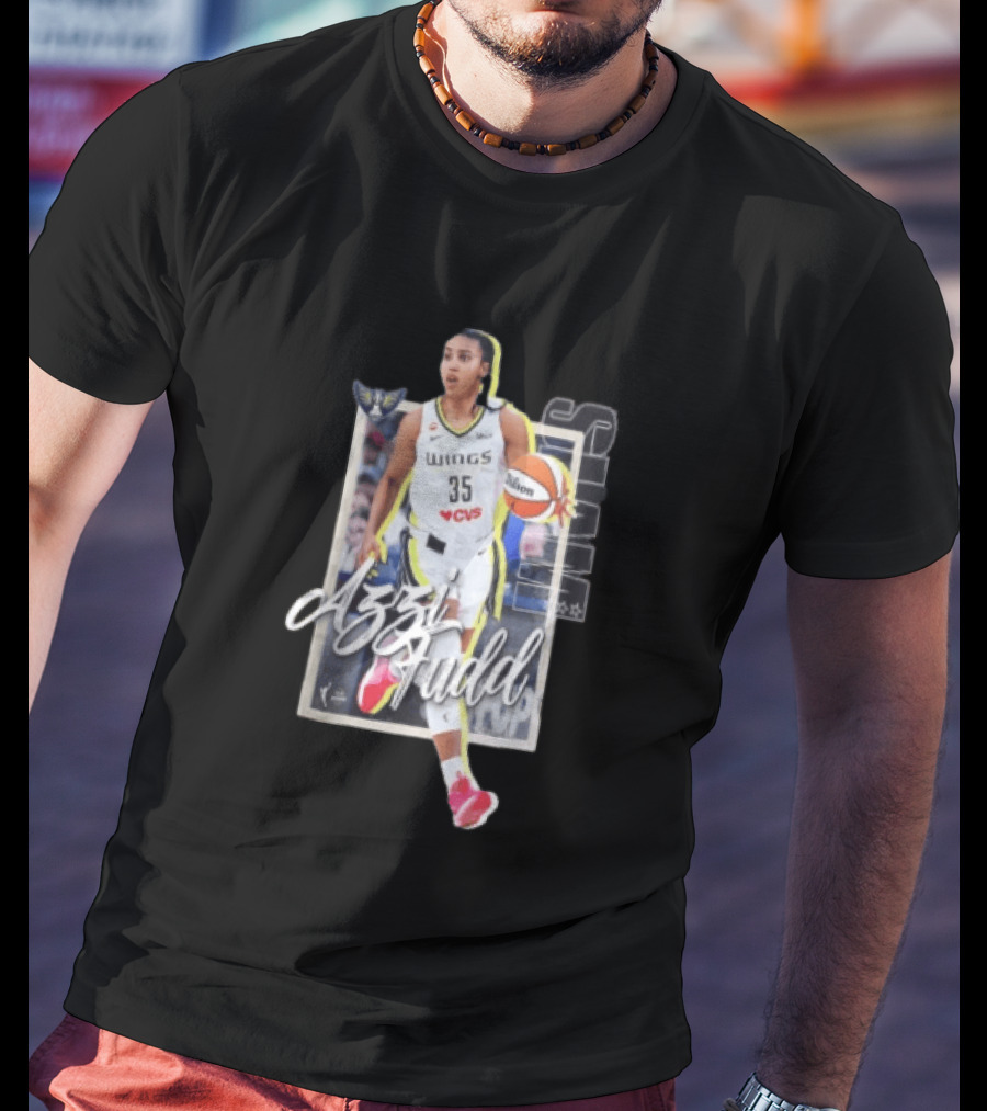 Dallas Wings Azzi Fudd 35 Basketball Player With Ball T-Shirt