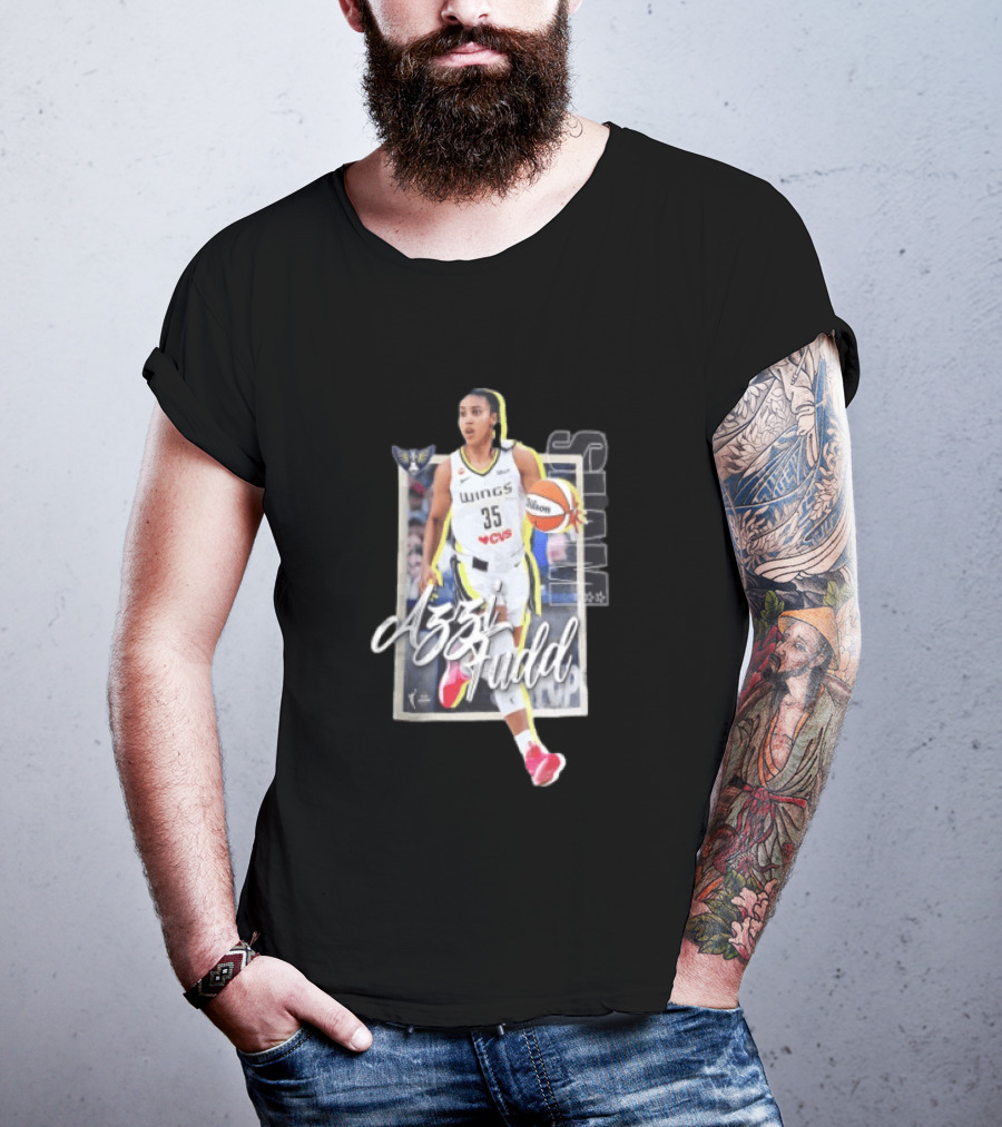 Dallas Wings Azzi Fudd 35 Basketball Player With Ball T-Shirt