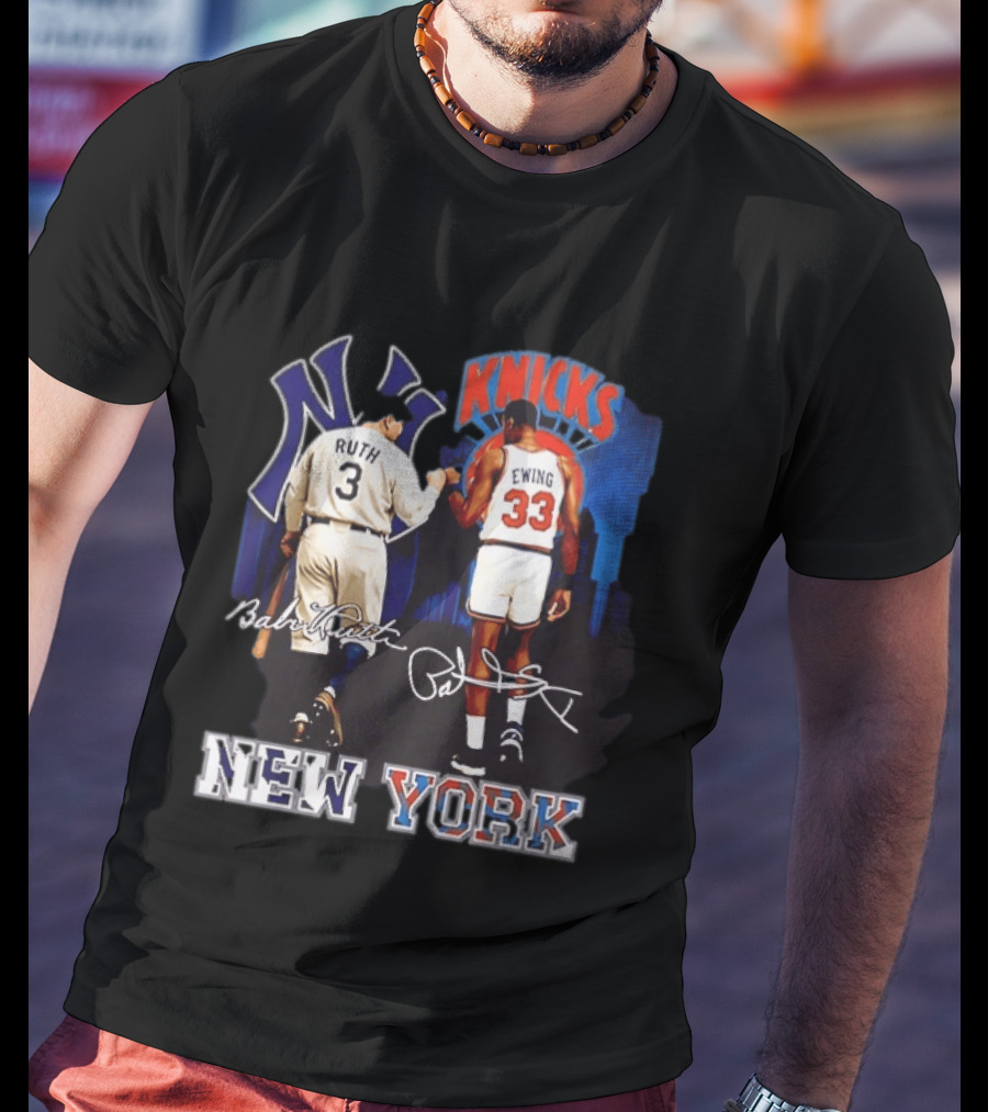 New York Ruth Ewing Yankees Knicks Legends T-Shirt