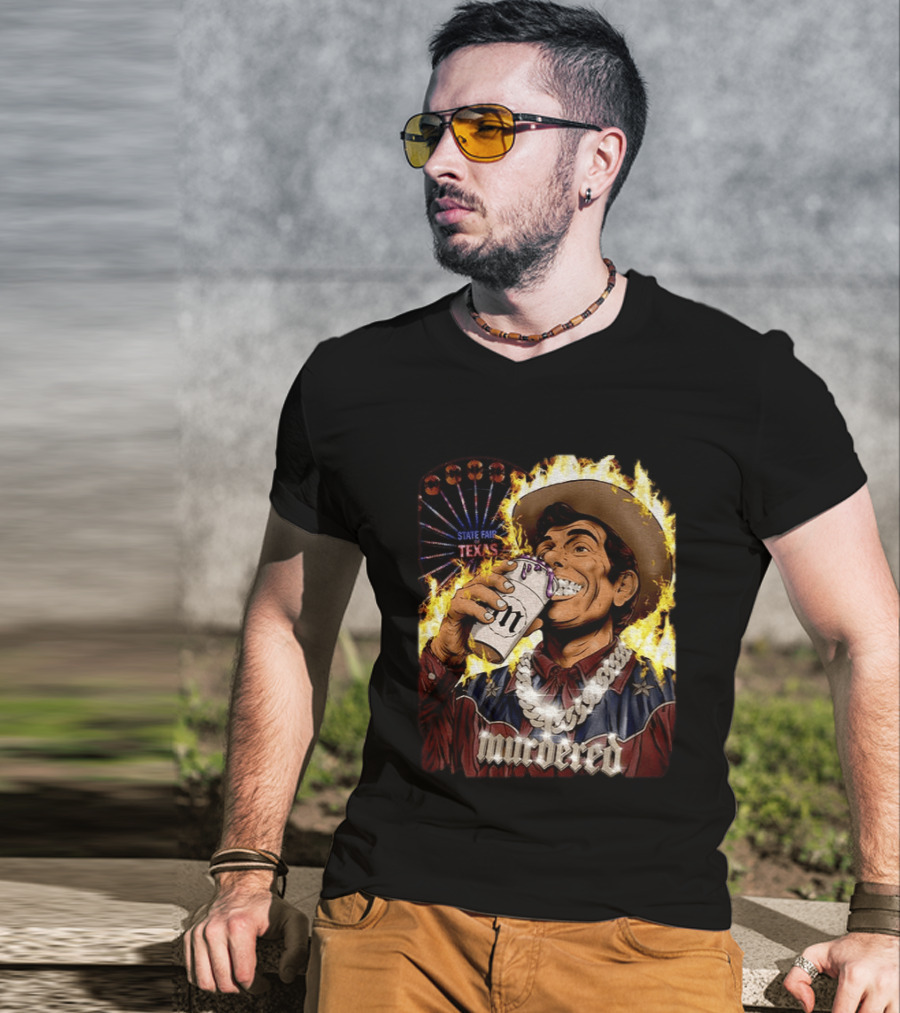 Big Tex State Fair Of Texas Ferris Wheel Fire Drinking Can Highlight T-Shirt