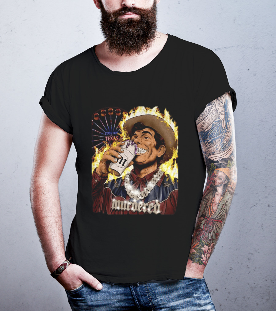 Big Tex State Fair Of Texas Ferris Wheel Fire Drinking Can Highlight T-Shirt
