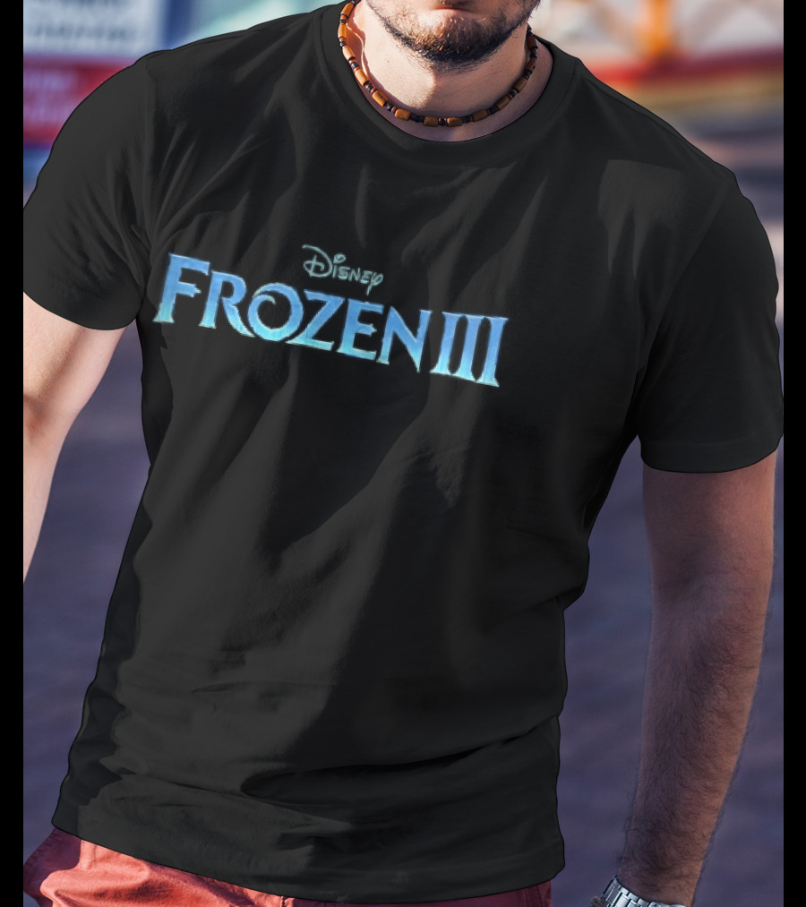 Disney Frozen III Blue Icy Franchise Black T-Shirt