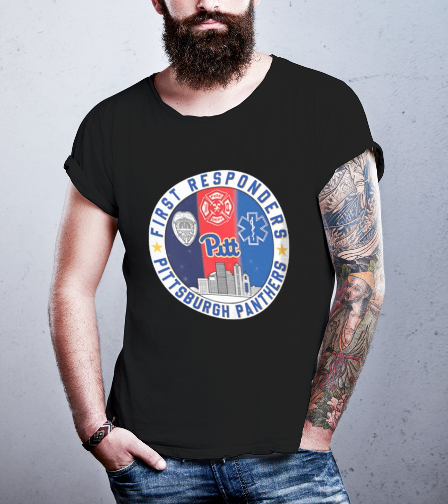 First Responders Tribute Pittsburgh Panthers Pitt Fire Police EMS Heroes T-Shirt