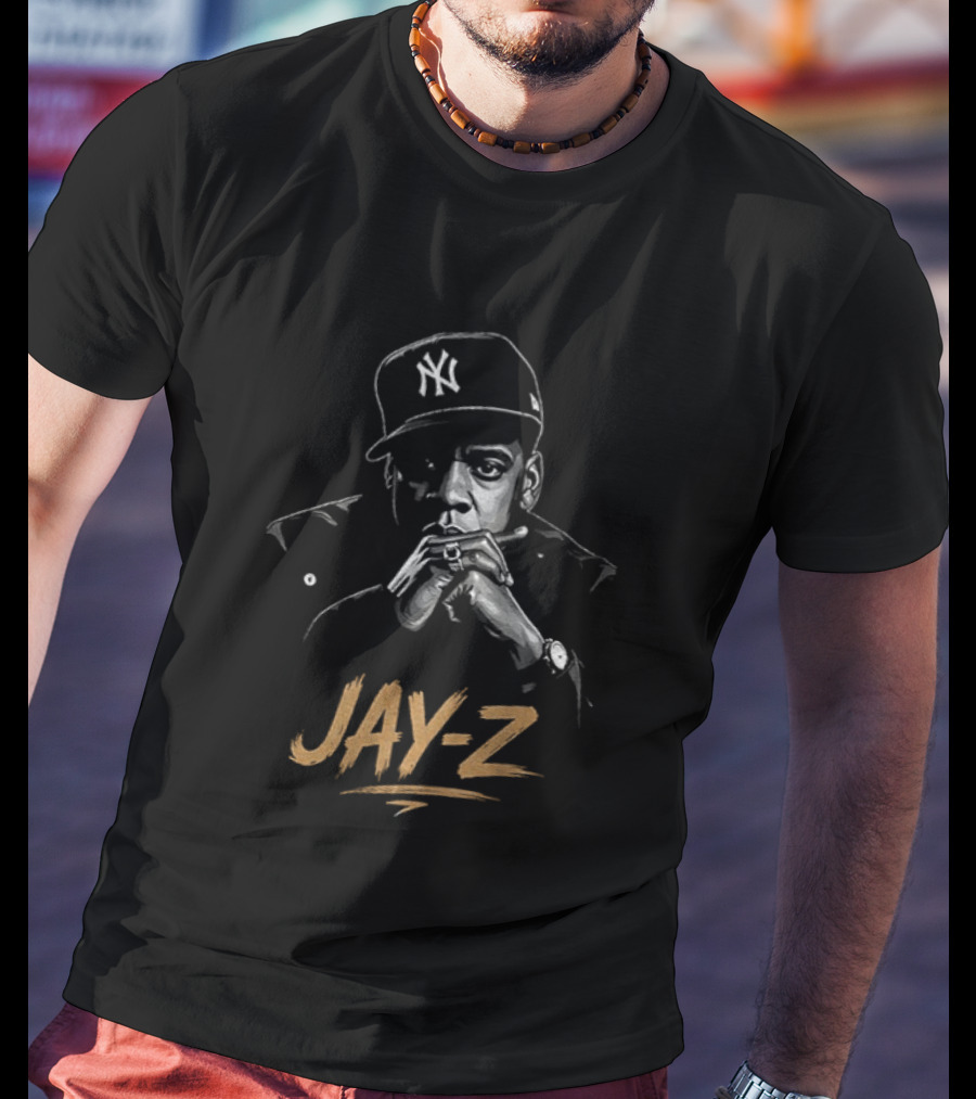 Jay Z Hip Hop Artist Featuring New York Yankees Cap T-Shirt