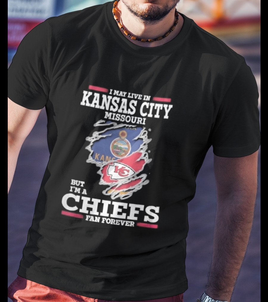 Kansas City Missouri Chiefs Fan Forever Kansas Seal Torn Skin T-Shirt