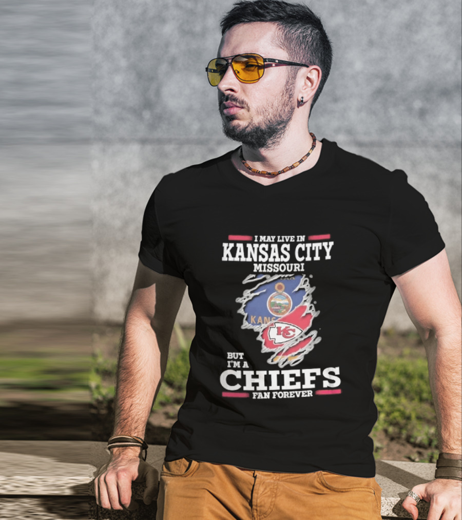 Kansas City Missouri Chiefs Fan Forever Kansas Seal Torn Skin T-Shirt