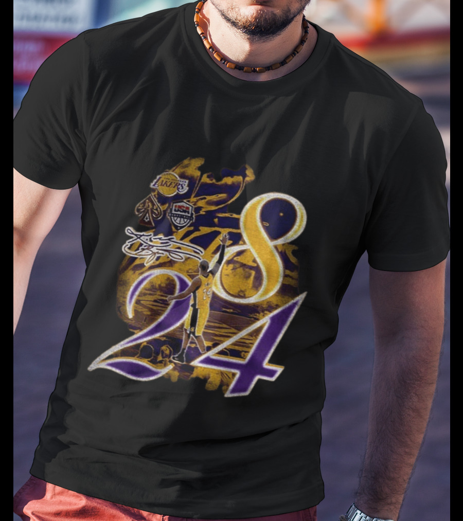 Kobe Bryant Los Angeles Lakers USA Basketball Signature 8 24 T-Shirt