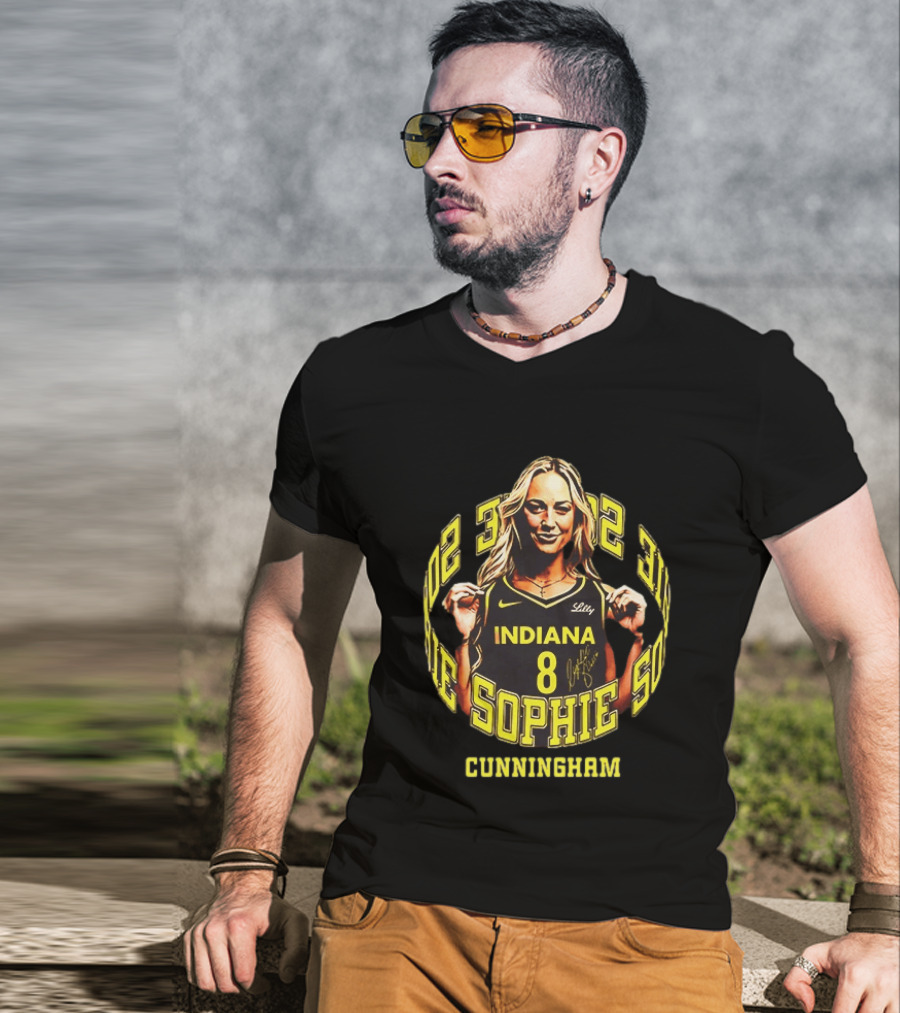 Sophie Cunningham Indiana 8 Basketball Player Signature T-Shirt