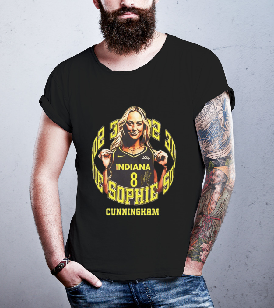 Sophie Cunningham Indiana 8 Basketball Player Signature T-Shirt