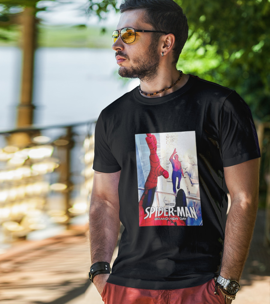 Marvel Spider Man Brand New Day High Five Scene T-Shirt