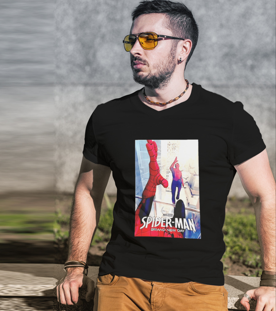 Marvel Spider Man Brand New Day High Five Scene T-Shirt