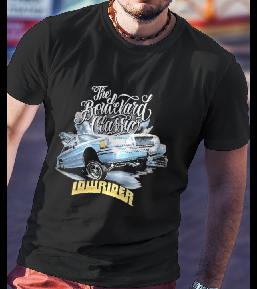 The Boulevard Classic Lowrider Lowrider Light Blue Bouncing Car Smoke T-Shirt