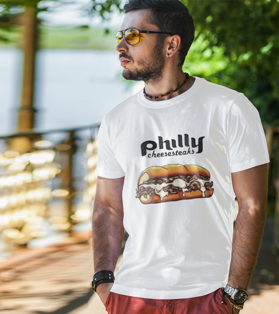 Philly Cheesesteaks Cartoon Beef Hoagie Melted Provolone Sandwich T-Shirt